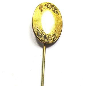Vintage Jewelry 1940s Elegant Mid-Century Gold Hat or Stick Pin